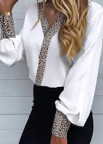 B.Boutique – wholesale Blouse – Women’s – Leopard print trim top3