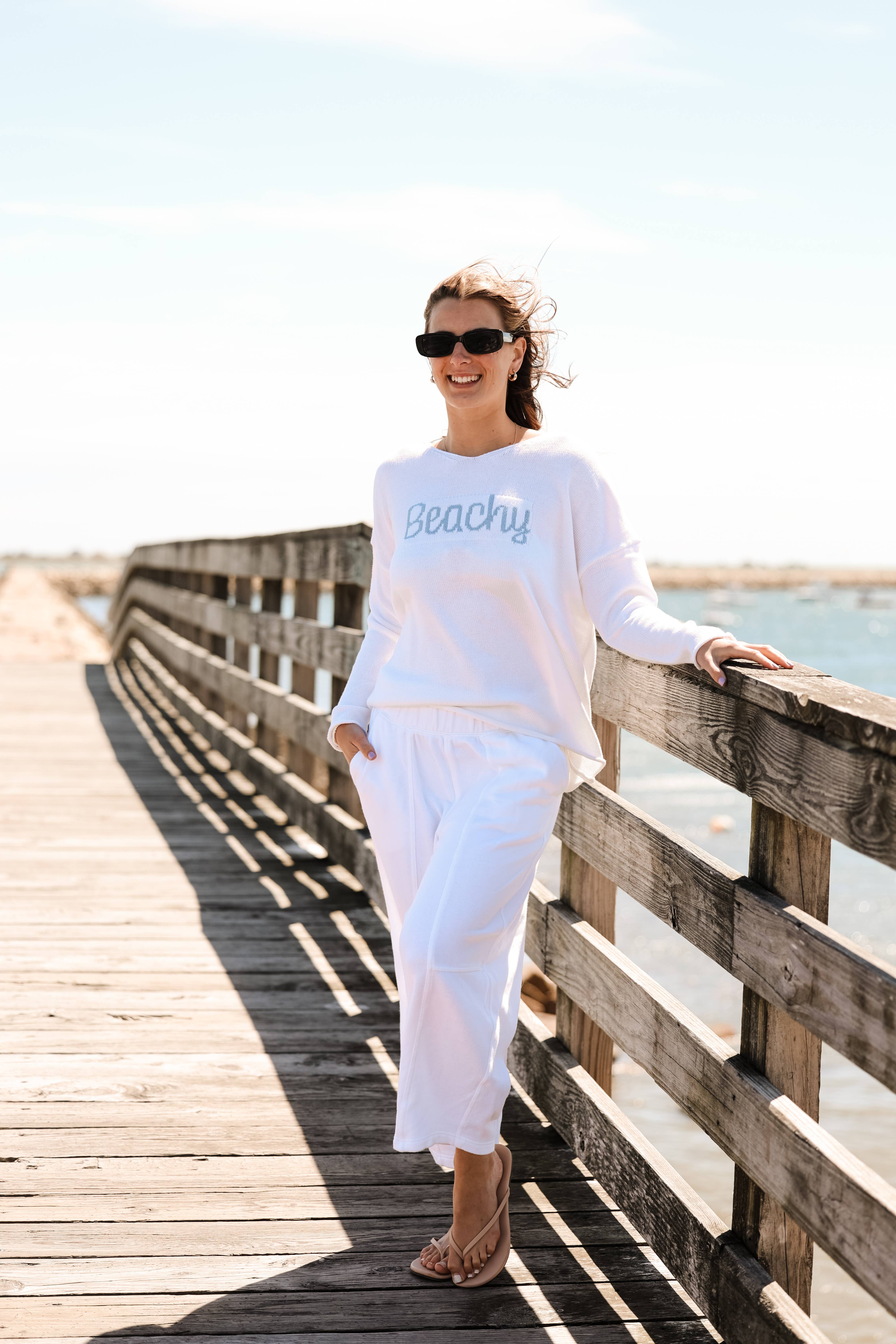 Top It Off - Wholesale Knit Sweater - Women's - Cove V-Neck Beach and Salty Sweaters- Casual Fun - Winter 20255