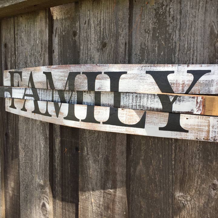 Martellas Custom Wine Barrel Art, LLC - Wholesale Sign - Family Wine Barrel Wall Hang1
