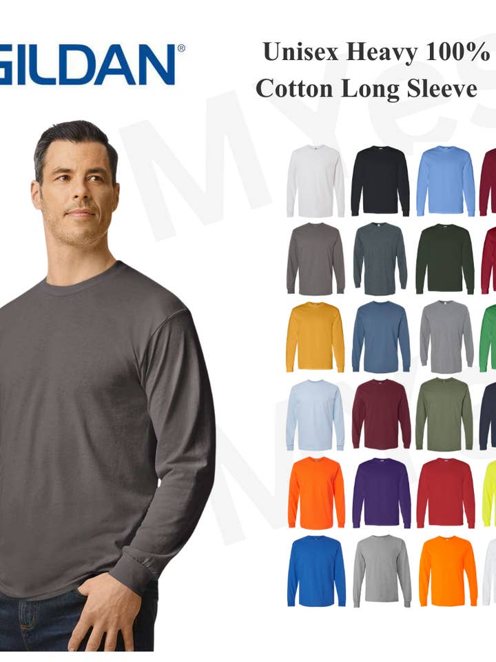 MYES BULK APPAREL - Wholesale T-Shirt - Unisex - Gildan Unisex Soft Heavy Cotton Long Sleeve Tee 1