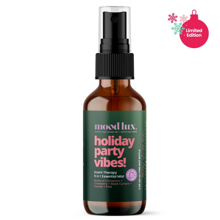 Mood Lux - Wholesale Room & Linen Spray - Holiday Party Vibes 5 In 1 Essential Mist5