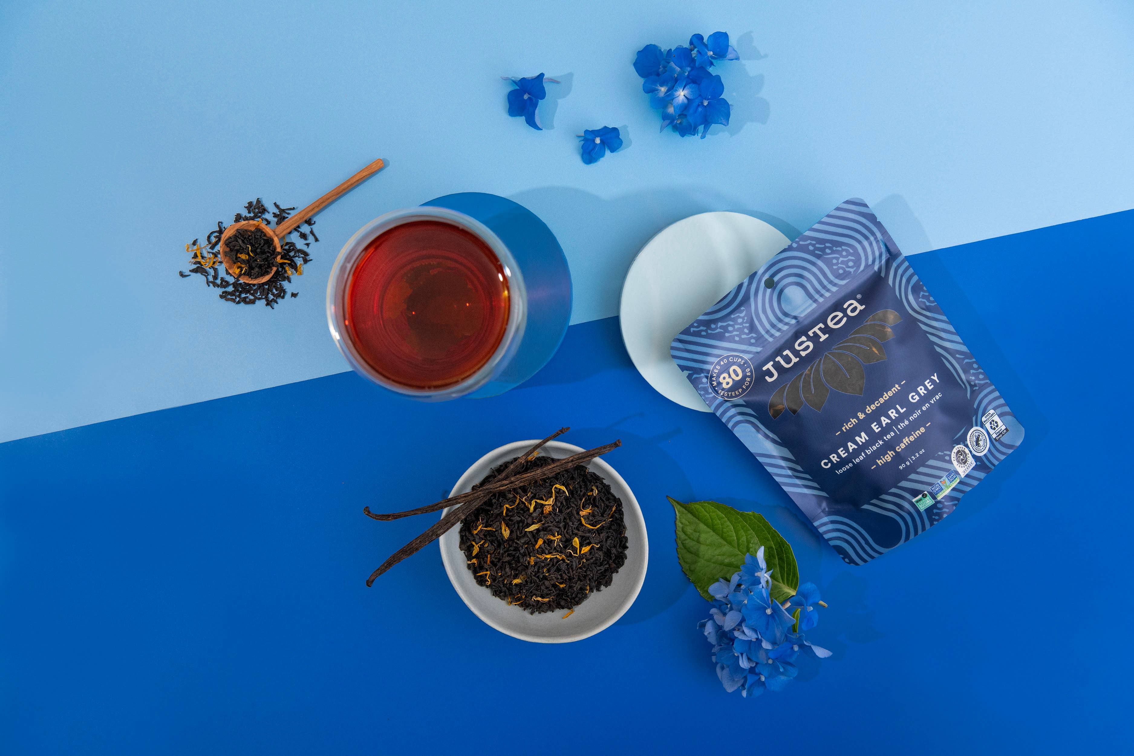 JusTea - Wholesale Loose Tea - Cream Earl Grey Stand-up Pouch - Fair-Trade, Black Tea5