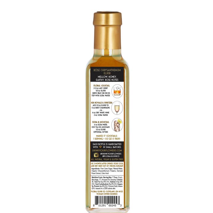 Floral Elixir Co. – wholesale Cocktail mix/syrup – Rose Chrysanthemum Elixir. All Natural Cocktail & Soda Syrup3