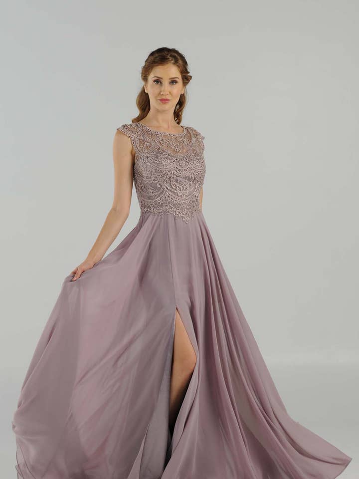 8254 Show you`ve got style with this chiffon lace for wholesale by POLY USA