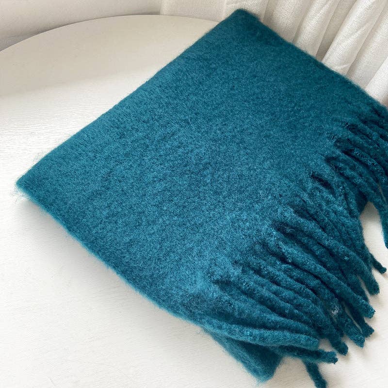 Dipped Shop - Wholesale Scarf - Women's - 2+ Solid Color Tassel Mohair Scarves DPKS100220