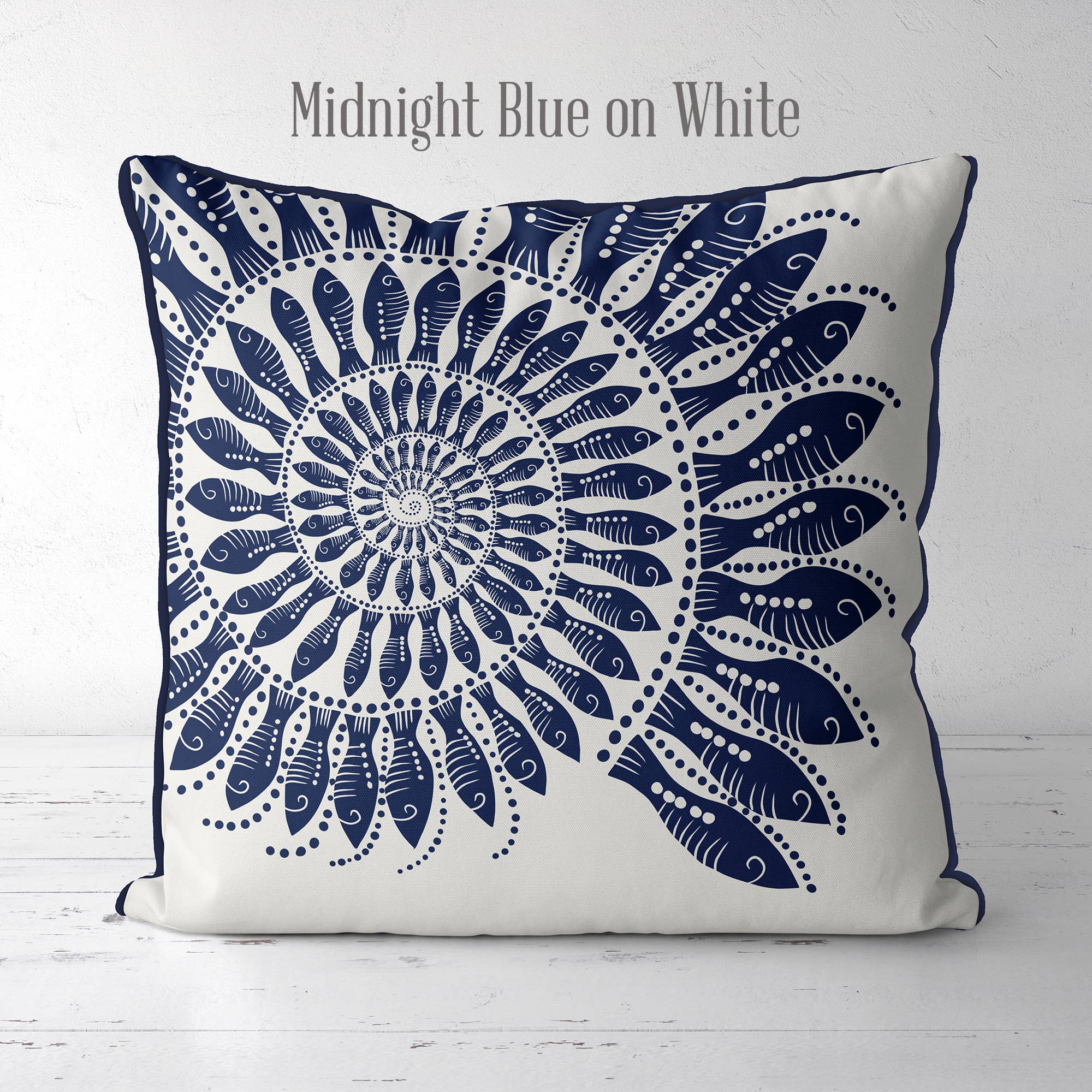 FabFunky Ltd - Vendita all'ingrosso Cuscini decorativi - Cuscino da giardino Fishy Shell Coastal, disponibile in diversi colori3