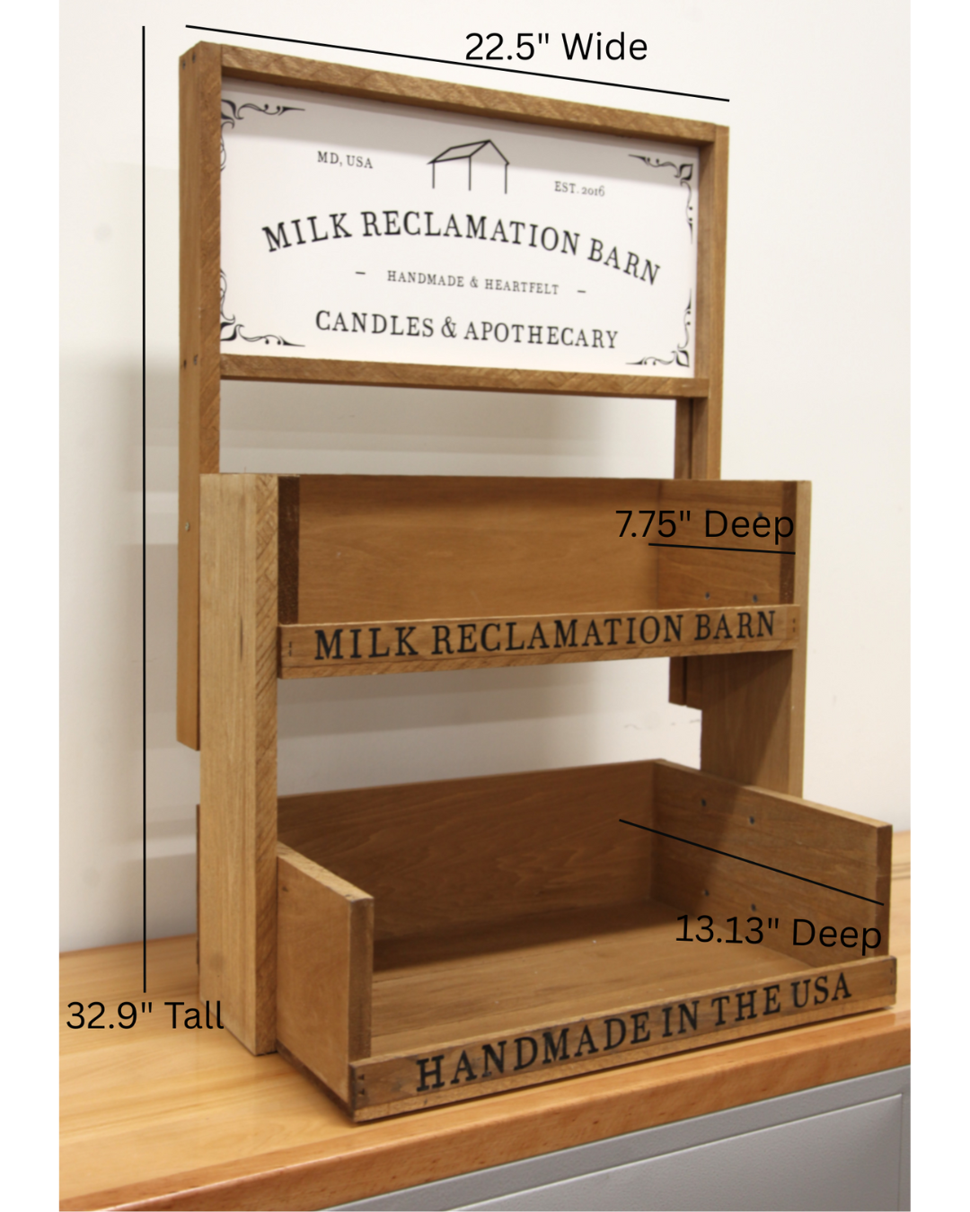 Milk Reclamation Barn - Wholesale Retailer display – Home & Living - Milk Reclamation Barn - Tabletop Display1