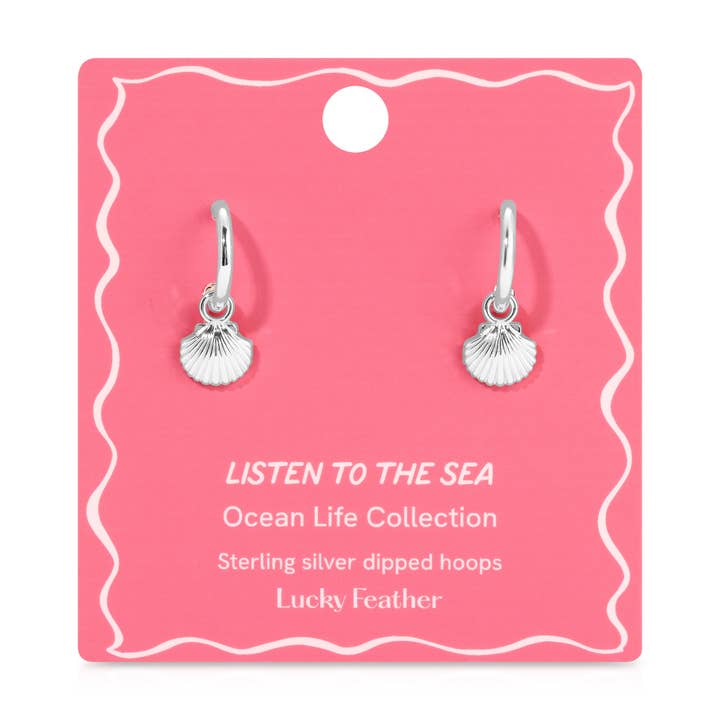 Ocean Life Earrings - Silver - Shell for wholesale by Lucky Feather