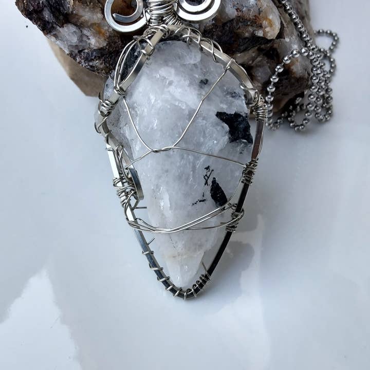 Ammoniet Fossiel Draad Wikkel Koperen Hanger (Kopie) voor wholesale door Norahz Boutique