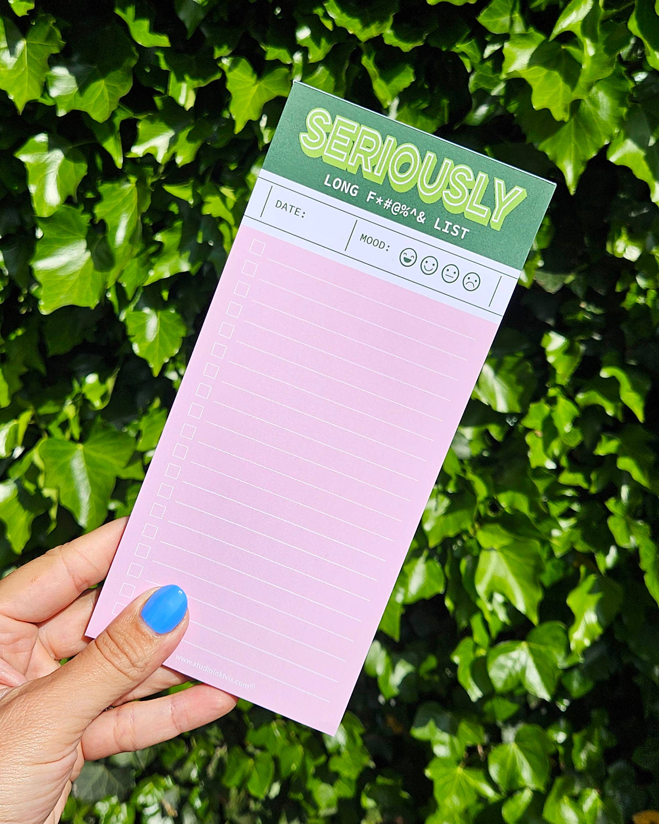 Studio Inktvis - Wholesale Notepad - Green pink funny Seriously long funking to do list notepad12