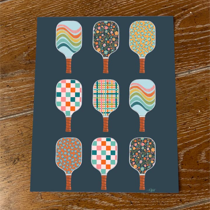 Pickleball Paddle Art Print, Pickleball Wall Art for wholesale by Art and Soul