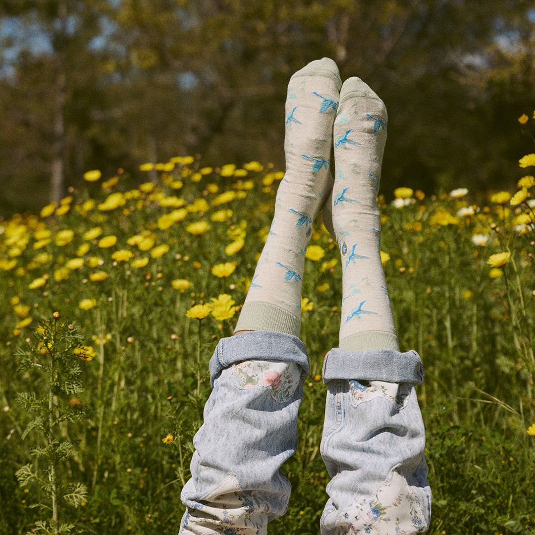 Conscious Step - Vente Chaussettes – unisexe - Chaussettes qui protègent les pollinisateurs (colibris beiges)6