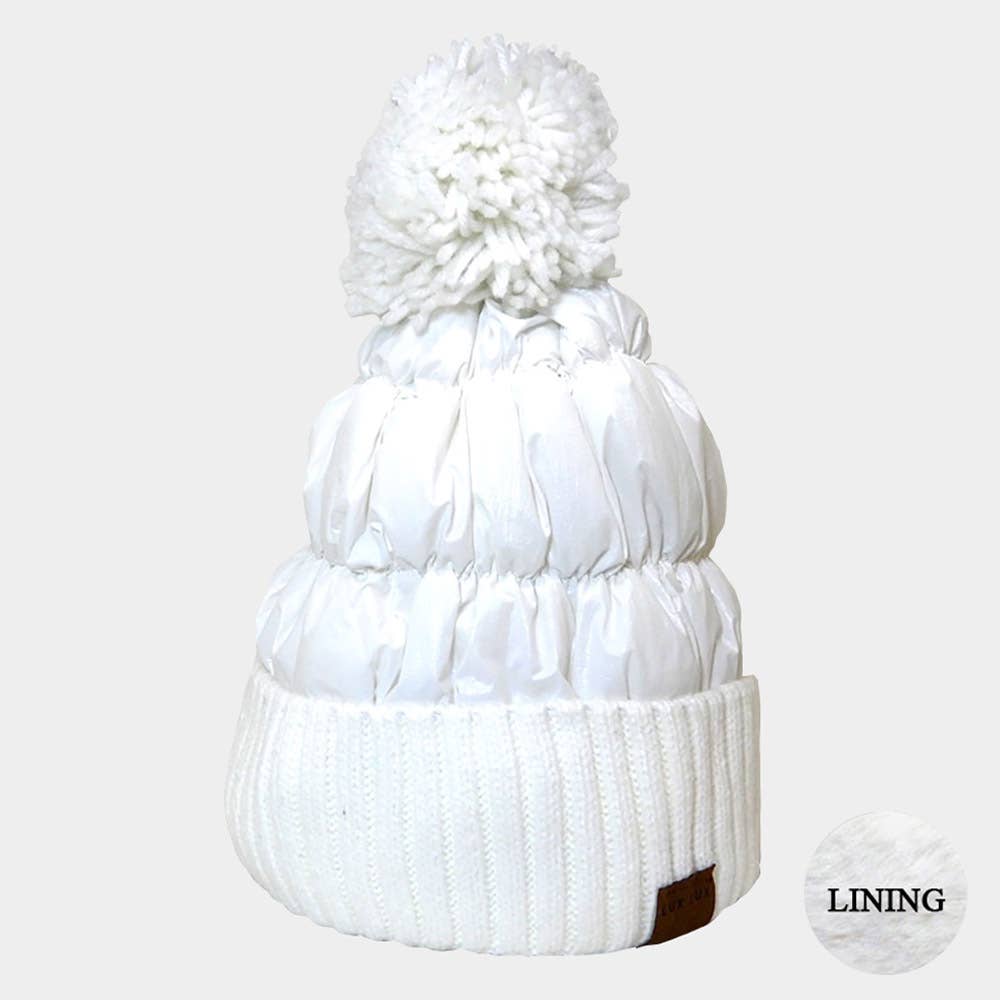 Sensibling Corp. - Wholesale Beanie - Women's - Fleece Lining Puffer Knit Pom Pom Beanie Hat7