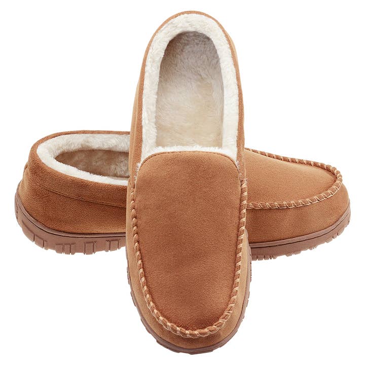 Mens Slippers Moccasins for Men Plush Microsuede Slippers for wholesale by LULEX