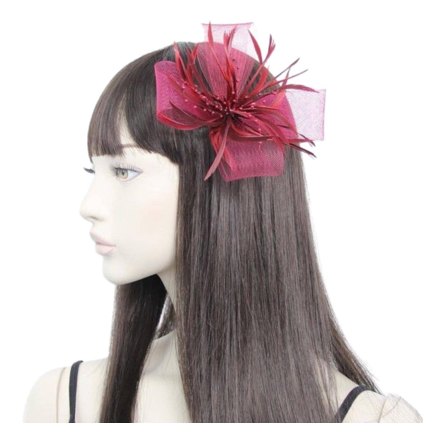 Topkids Accessories - Venta al por mayor Tocado - Mujer - Pinzas para el pelo con forma de flor, gorro de boda, pinza para el pelo, gorro Royal Ascot, con clip o diadema, diadema para niñas, mujeres22