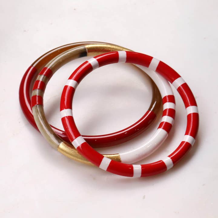 Set of 3 horn bracelets Mirabelle for wholesale by Les Cleias