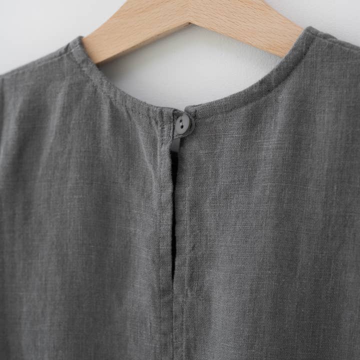 lekokko - Vendita all'ingrosso Vestito - Bambini - Abito Luna in lino grigio realizzato in Lituania