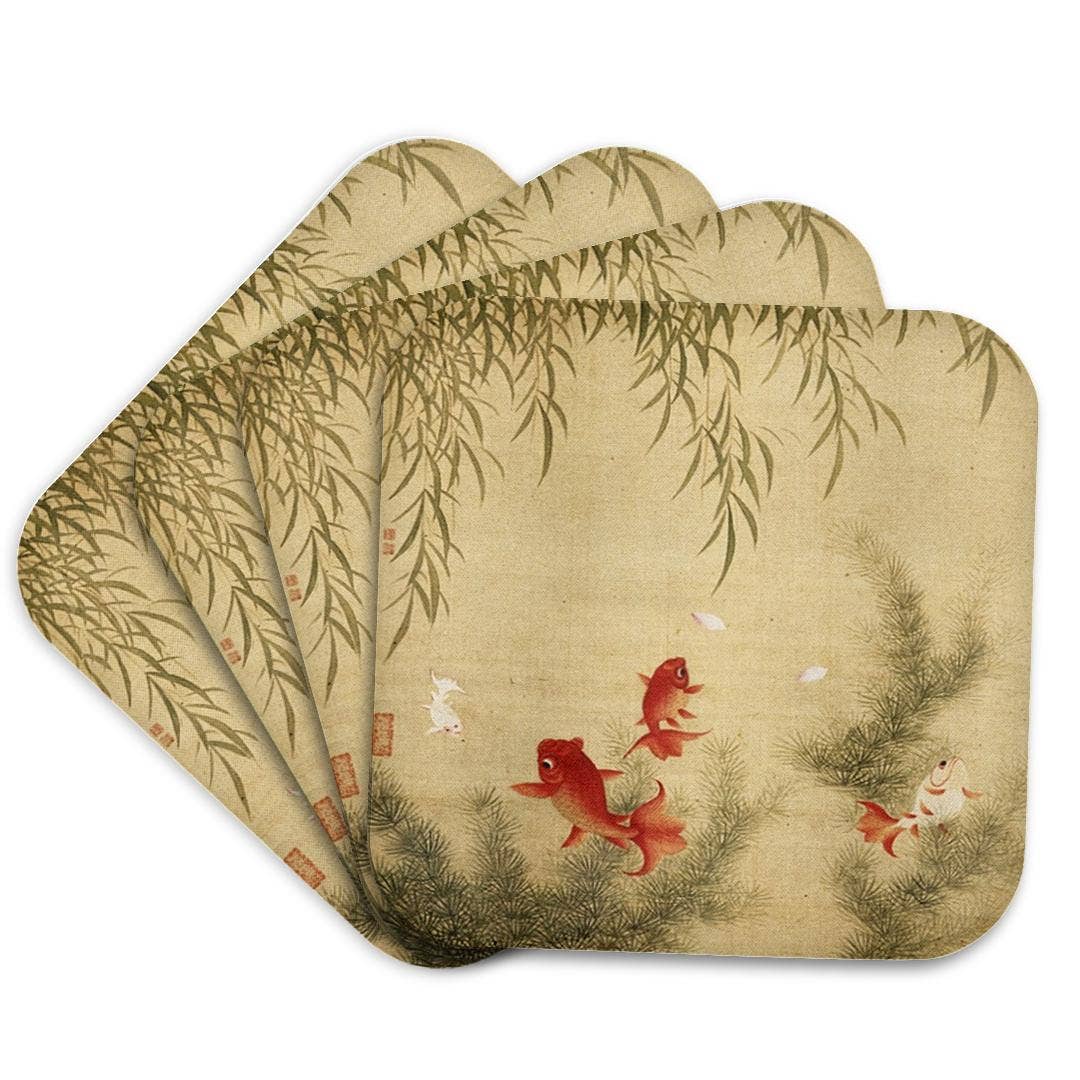 3dRose - Wholesale Coasters - 3dRose, Image of Chinese Gold Tapestry With Koi Fish, Coaster7