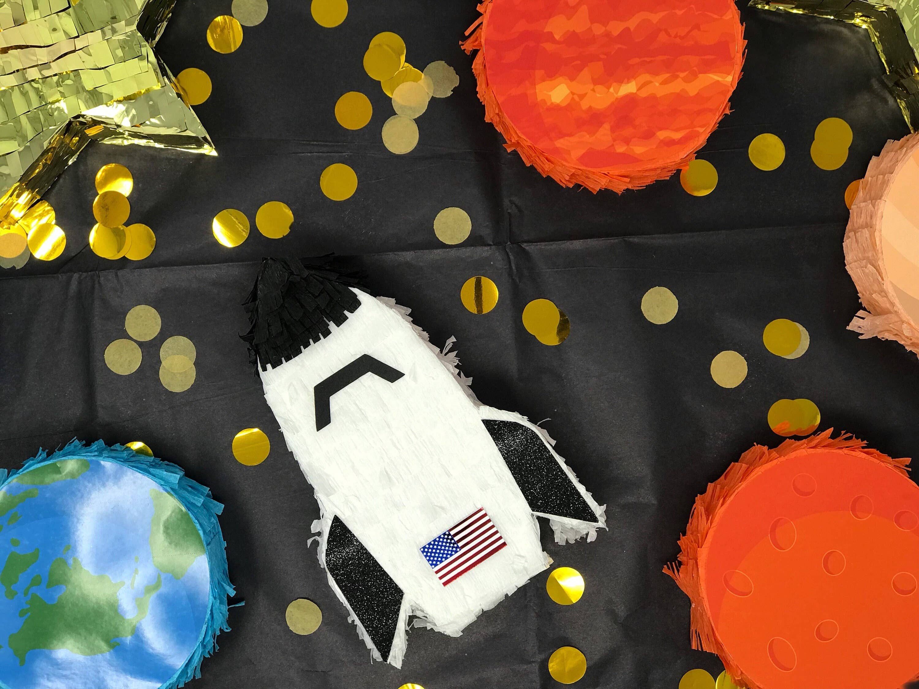 My Soiree Designs - Wholesale Party Favor - Cosmic Party Piñata with Solar System and Rocket Theme4