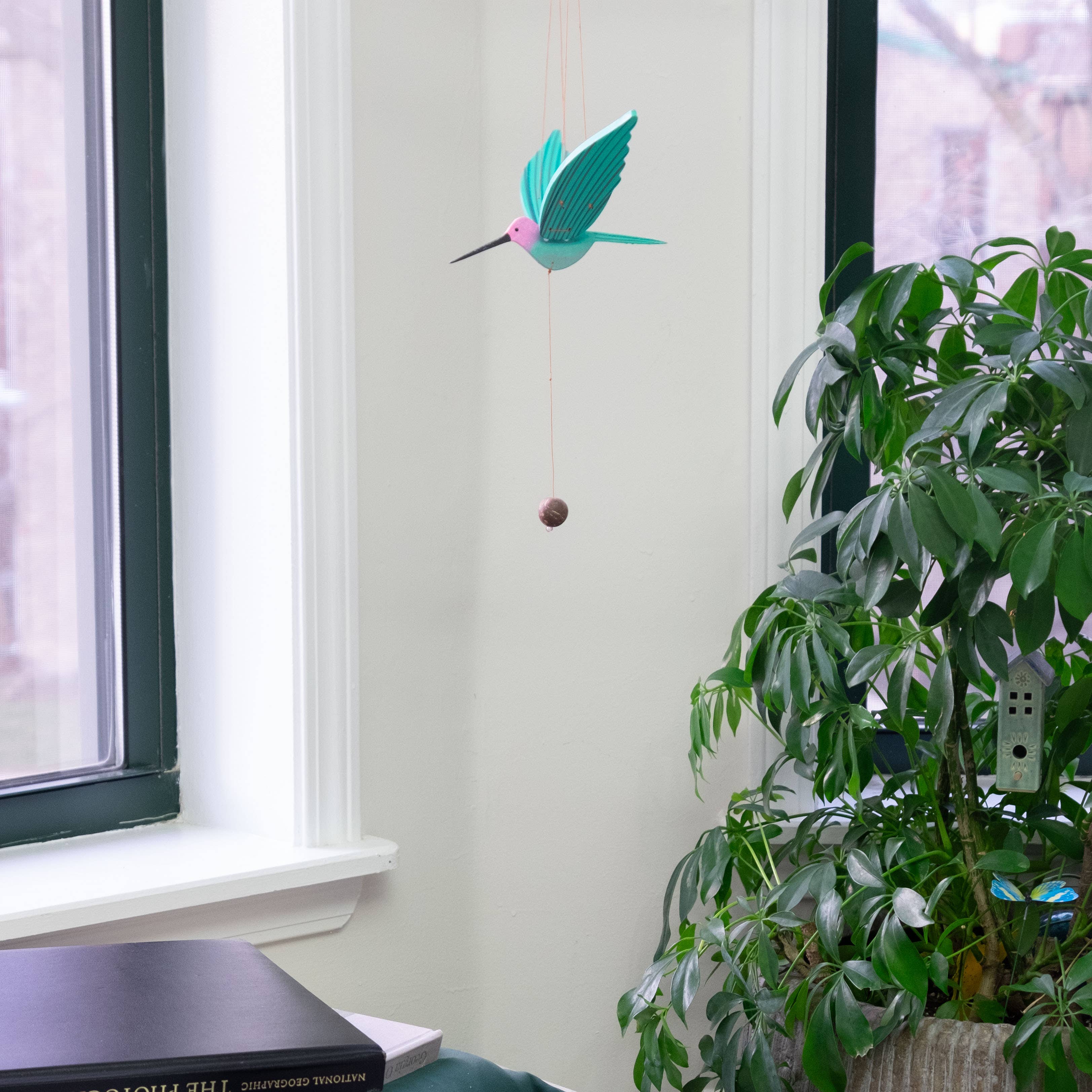 Tulia's Artisan Gallery - Wholesale Mobile - Hummingbird Flying Mobile - Pink Anna's3