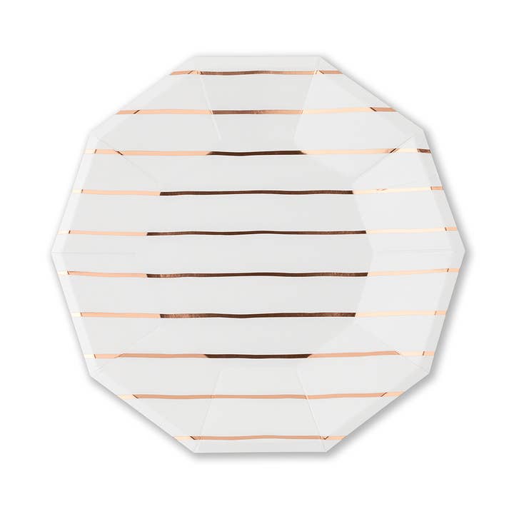 Jollity & Co. + Daydream Society - Wholesale Disposable plate - Frenchie Metallic Striped Large Plates - 8 Pk.1