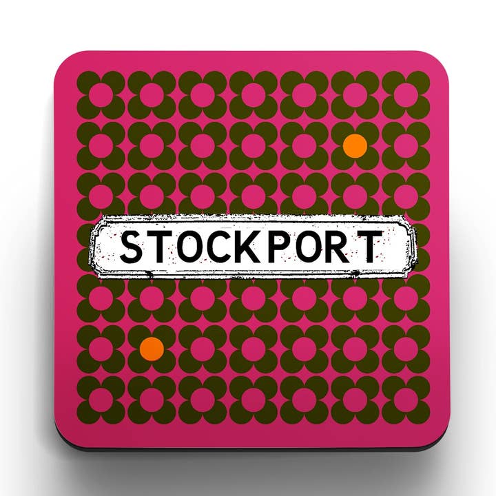 Brown and Pink Fleur Coasters (set of 4) for wholesale by tinned snail