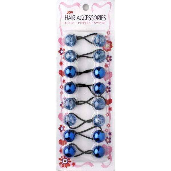 Annie International, Inc. - Wholesale Hair Accessories Set - Kids - Joy Twin Beads Ponytailers 8Ct Assorted Blue0