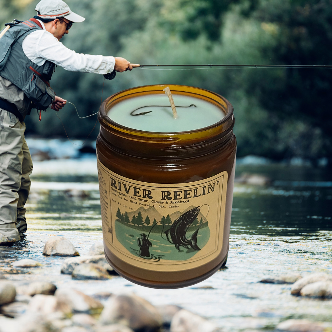 Wanderlust Folk - Wholesale Jar/Filled Candle - River Reelin' - USA MADE - Soy Wax Candles1