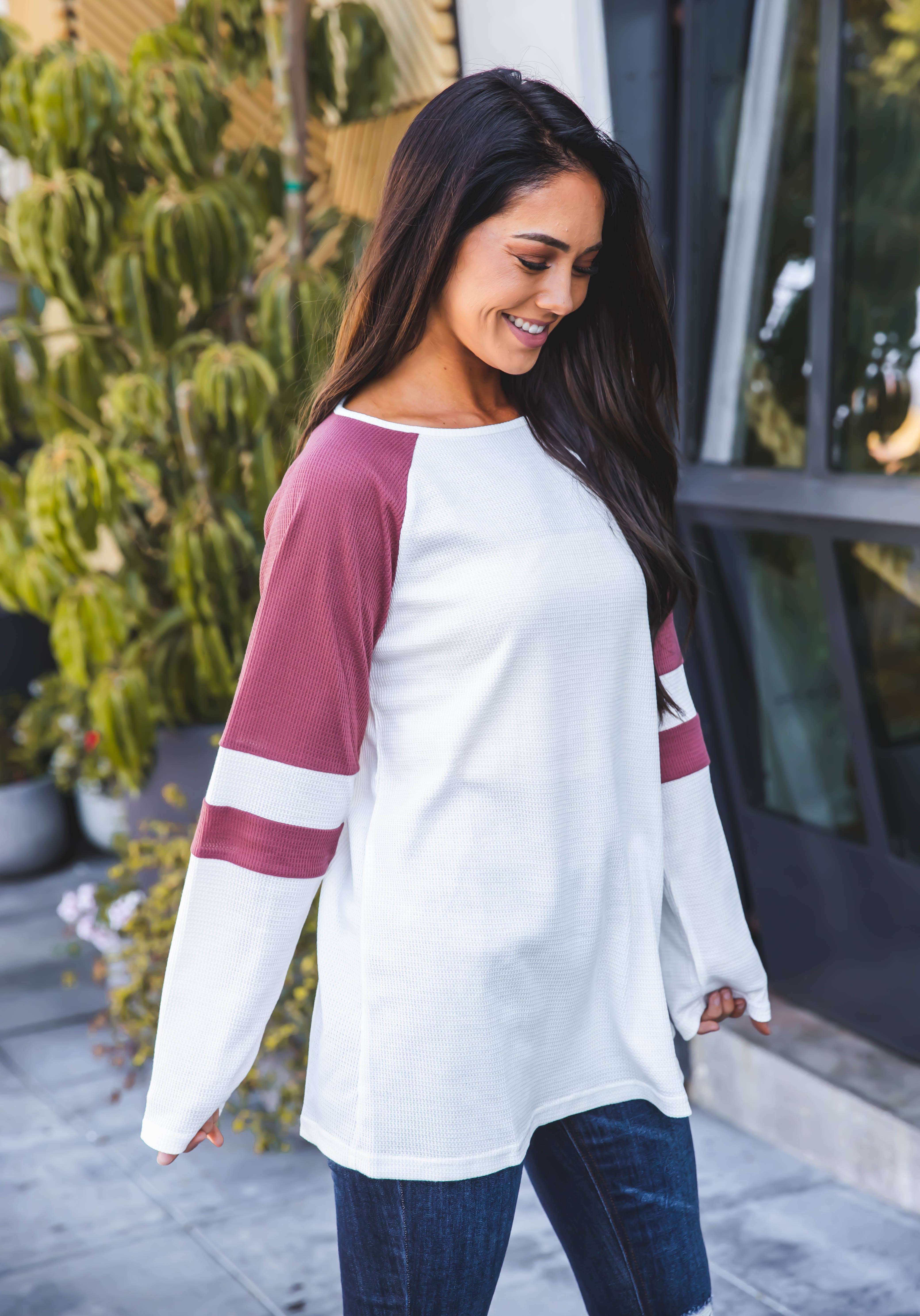 Tickled Teal – Engroshandel Tunika - Dame – Colorblock ærmet raglan Alexa Top10