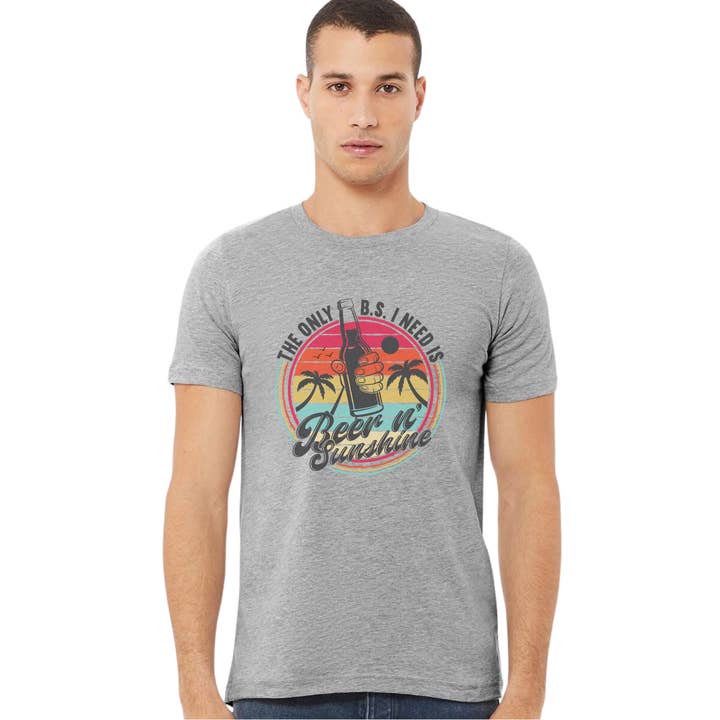 Tipsy Mermaid® - Wholesale Screen Printed T-Shirt - Men's - Tipsy Mermaid® Beer and Sunshine Soft T Shirt