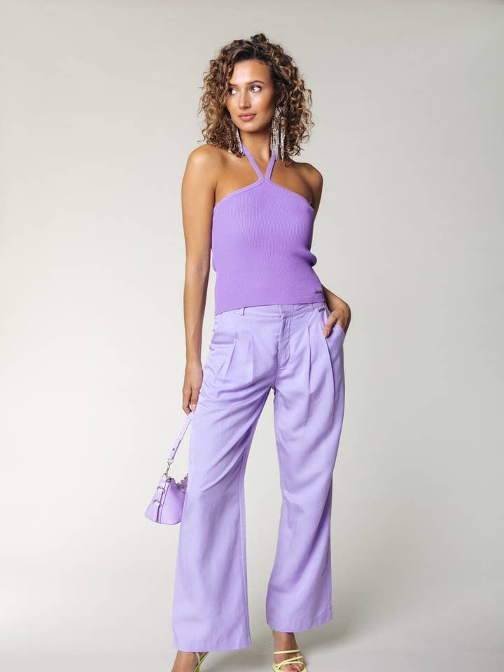 Calças Wende Uni | Lilás Pastel por atacado de Colourful Rebel
