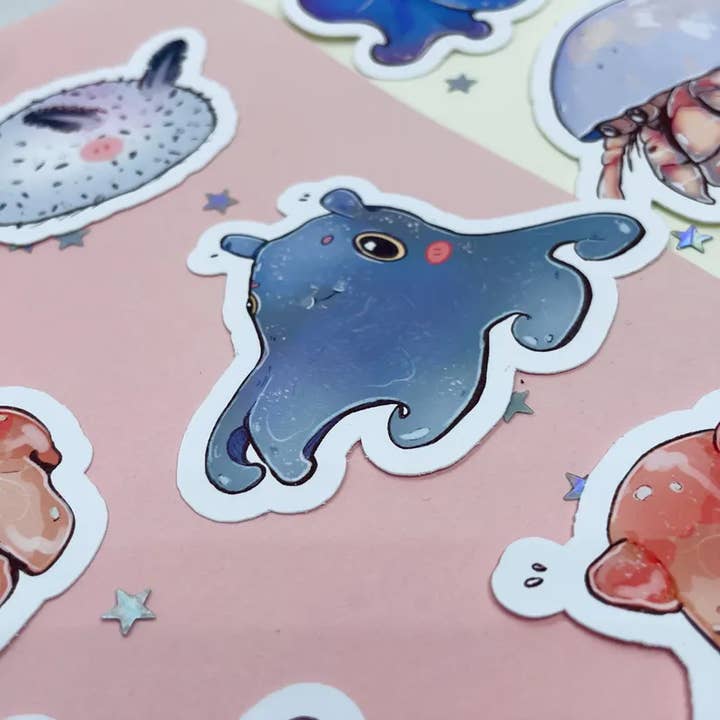 BubblesArtCraft - Wholesale Sticker - Ocean Snugglers Sticker Pack Cute Sea Animal Kawaii Stickers4