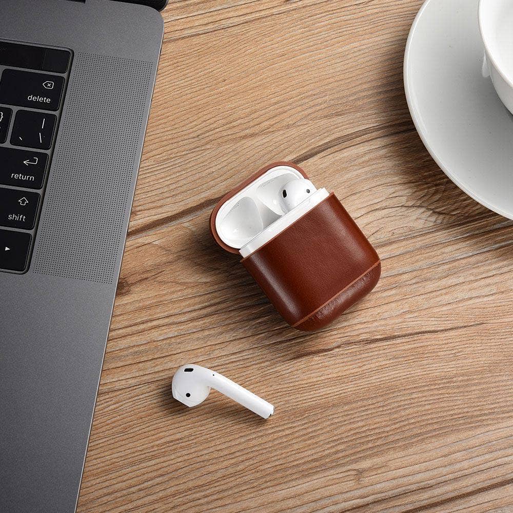 CairPods - Wholesale Airpod/Earbud Case - Men's - Vintage Premium Leather AirPods Case - Brown11