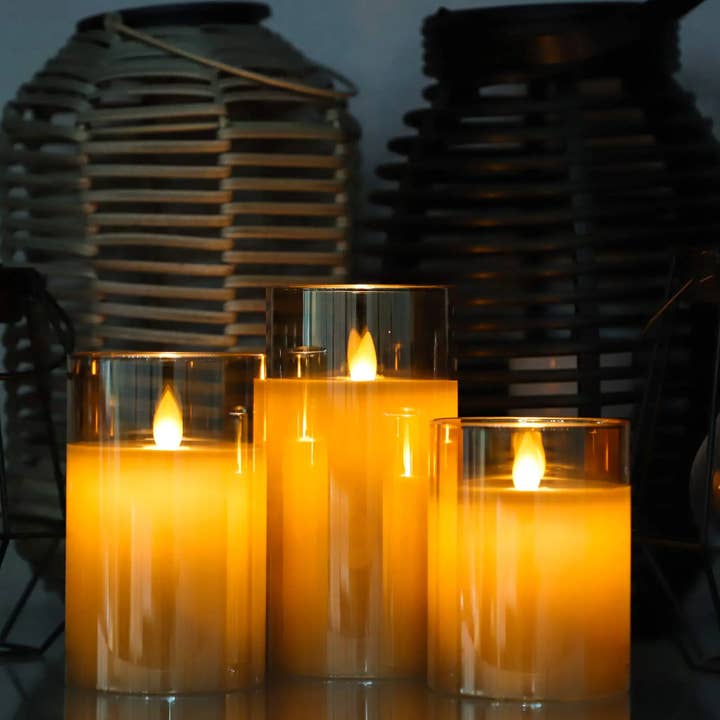 Set de 3 velas sin llama para venta al por mayor de BRECK + FOX