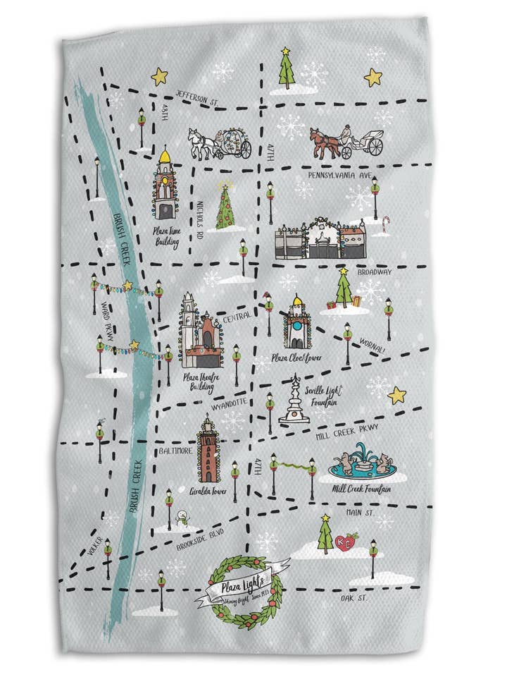 Plaza Lights Kitchen 18x30 Work-harder Double-Sided Towel for wholesale by Absorb-Lumen