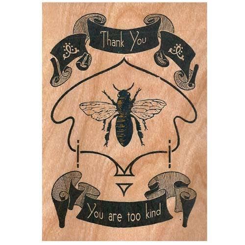 Spitfire Girl - Wholesale Thank You Card - Wood Folding Card - Bee Thank You1