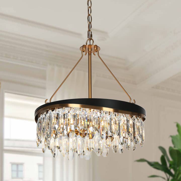 Lustre Guvian à 4 lumières noir et laiton pour la vente par Belles Lighting