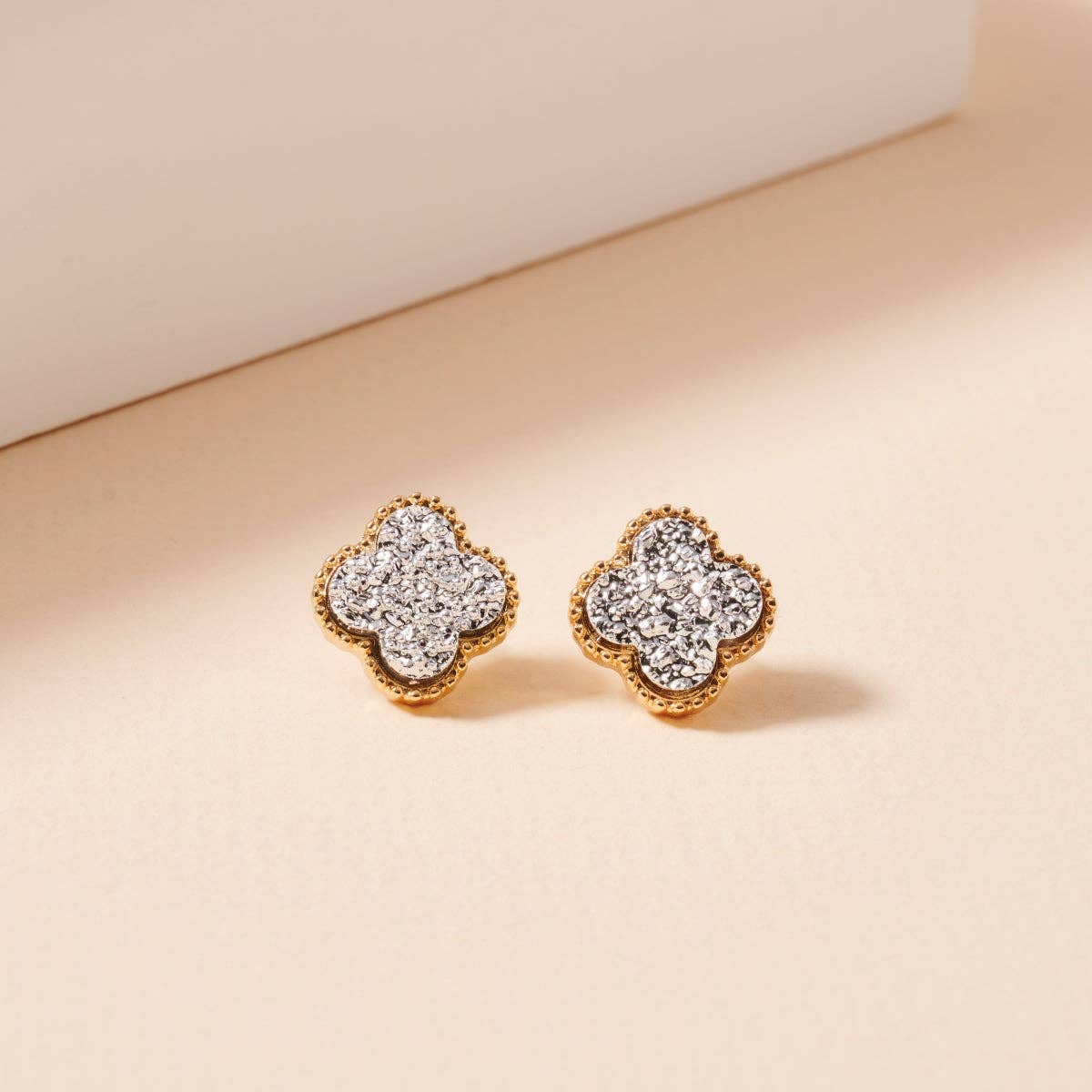 Frem - Wholesale Stud/Post Earrings - Mini Druzy Flower Stud Earrings19