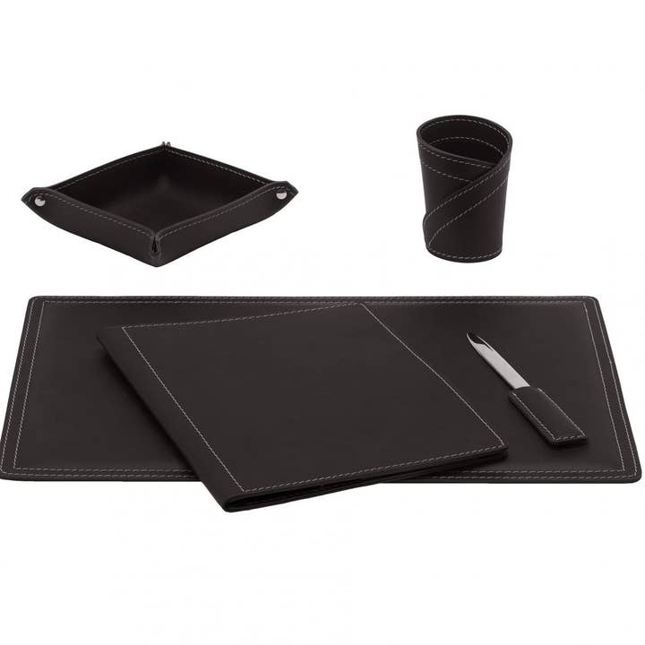 Conjunto de acessórios de mesa de couro ASCANIO 5 por atacado de LIMAC Design