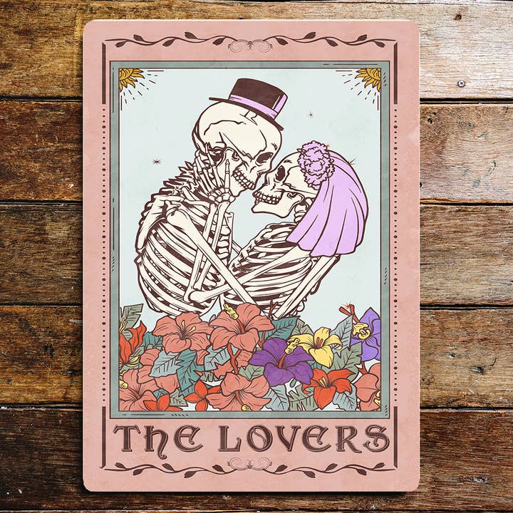 The Lovers Tarot Spiritual Art Metal Sign Plaque (Cop for wholesale by The British Metal Signs Company