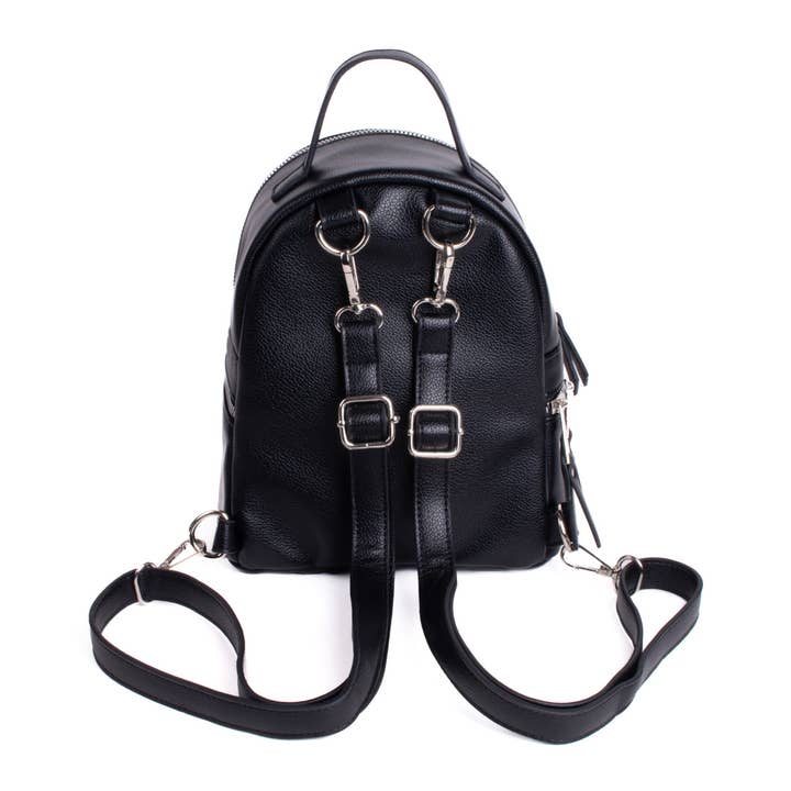 Selini New York - Wholesale Backpack - Women's - Ladies Black PU Mini Backpack- LCBG1454-BK1
