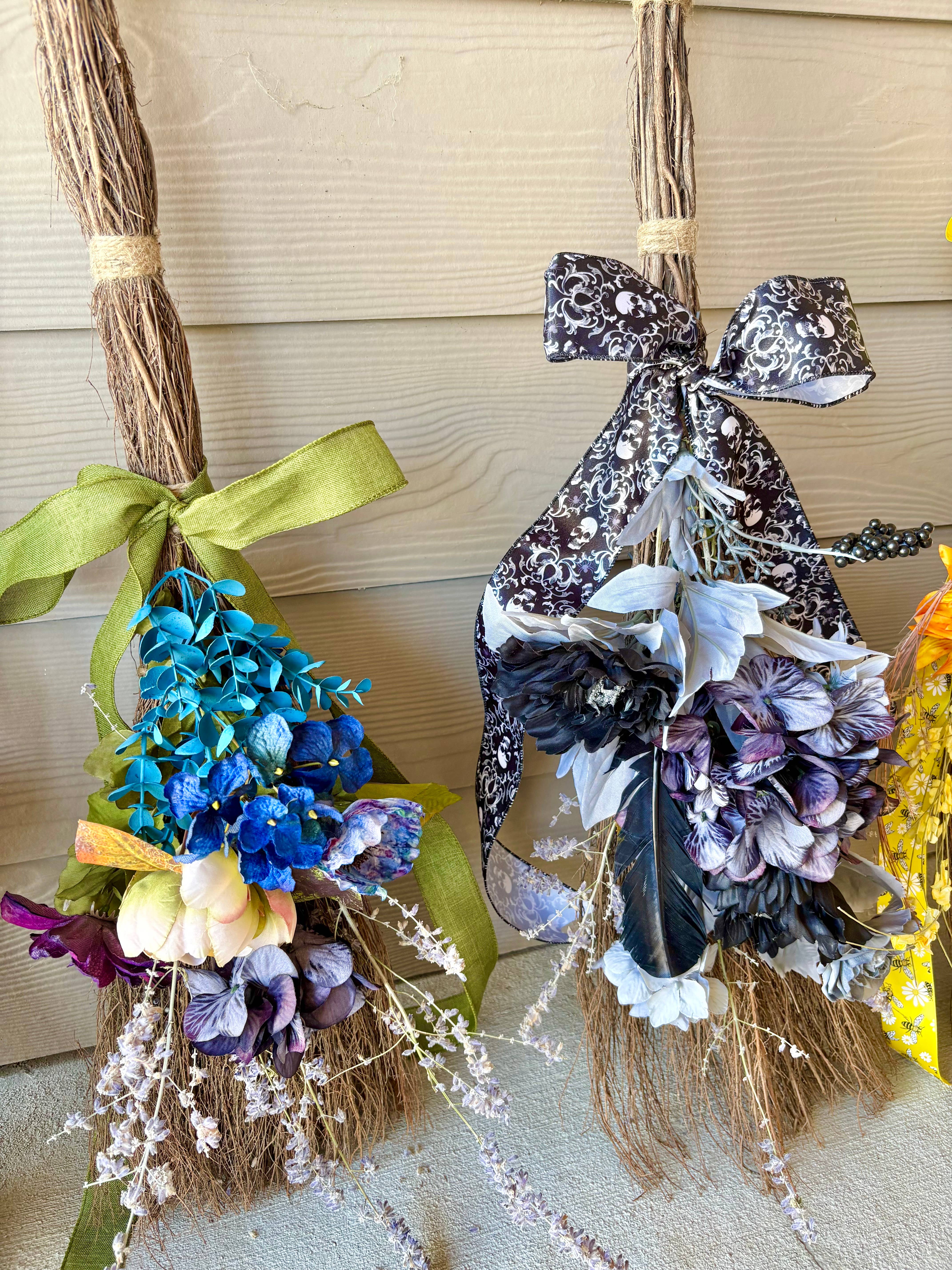 All Little Cute Things - Wholesale Smudge Stick - Floral Broom Witch Besom Handmade Scented Wall Decoration4