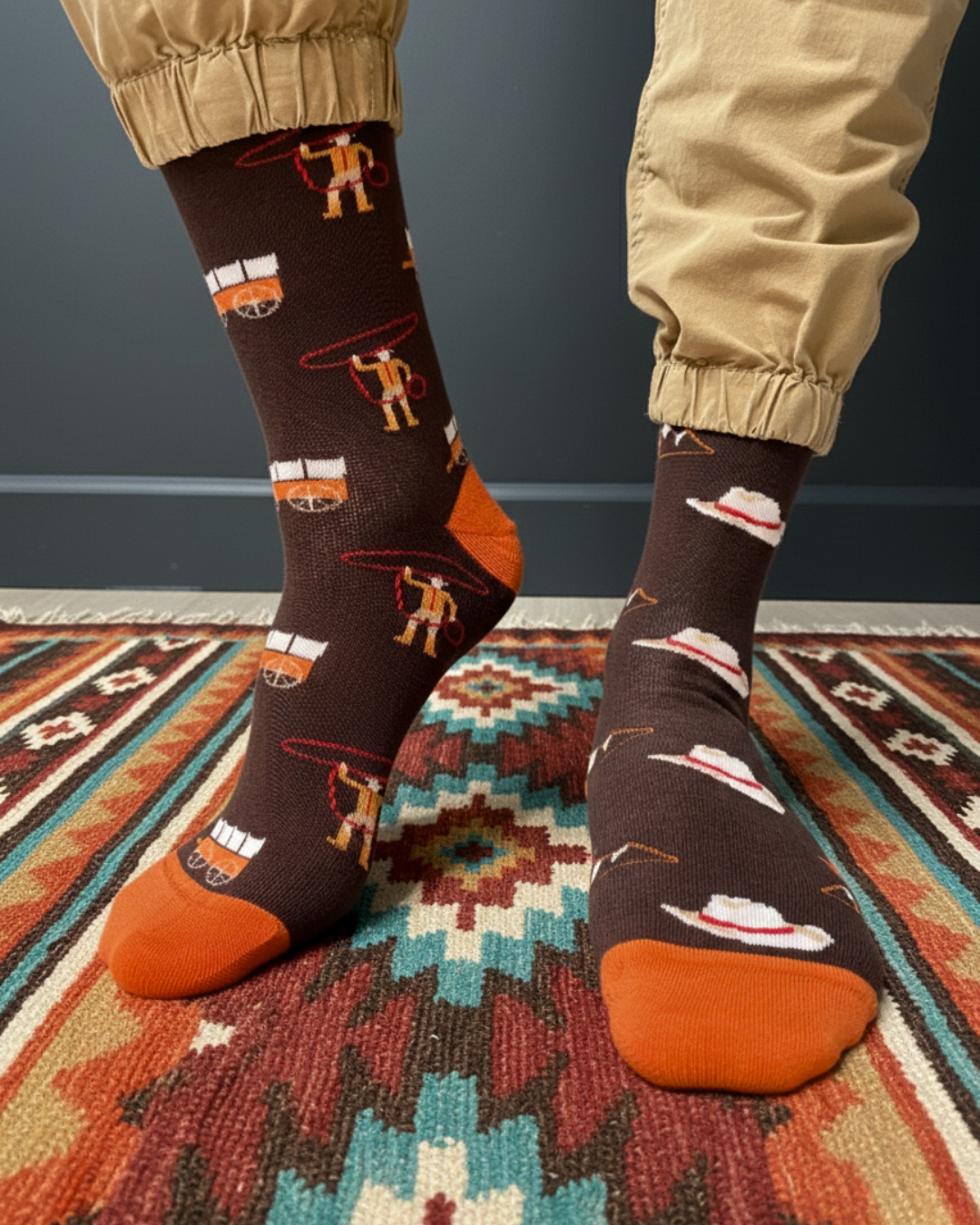 Friday Sock Co. - Wholesale Socks - Men's - Men's Retro Rodeo Mismatched Mid-Calf Socks 1