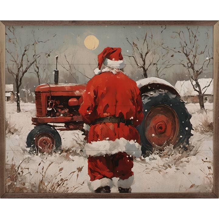Santa with Red Tractor for wholesale by Kendrick Home