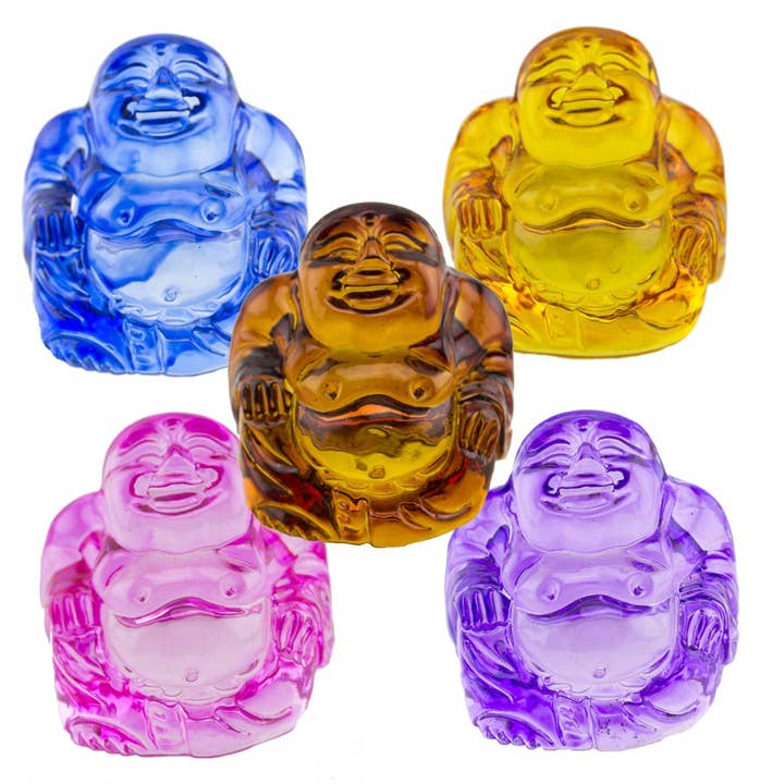 Original Source - Wholesale Decorative Figurine - Colorful Pocket “Crystal” Buddhas – Set of 5