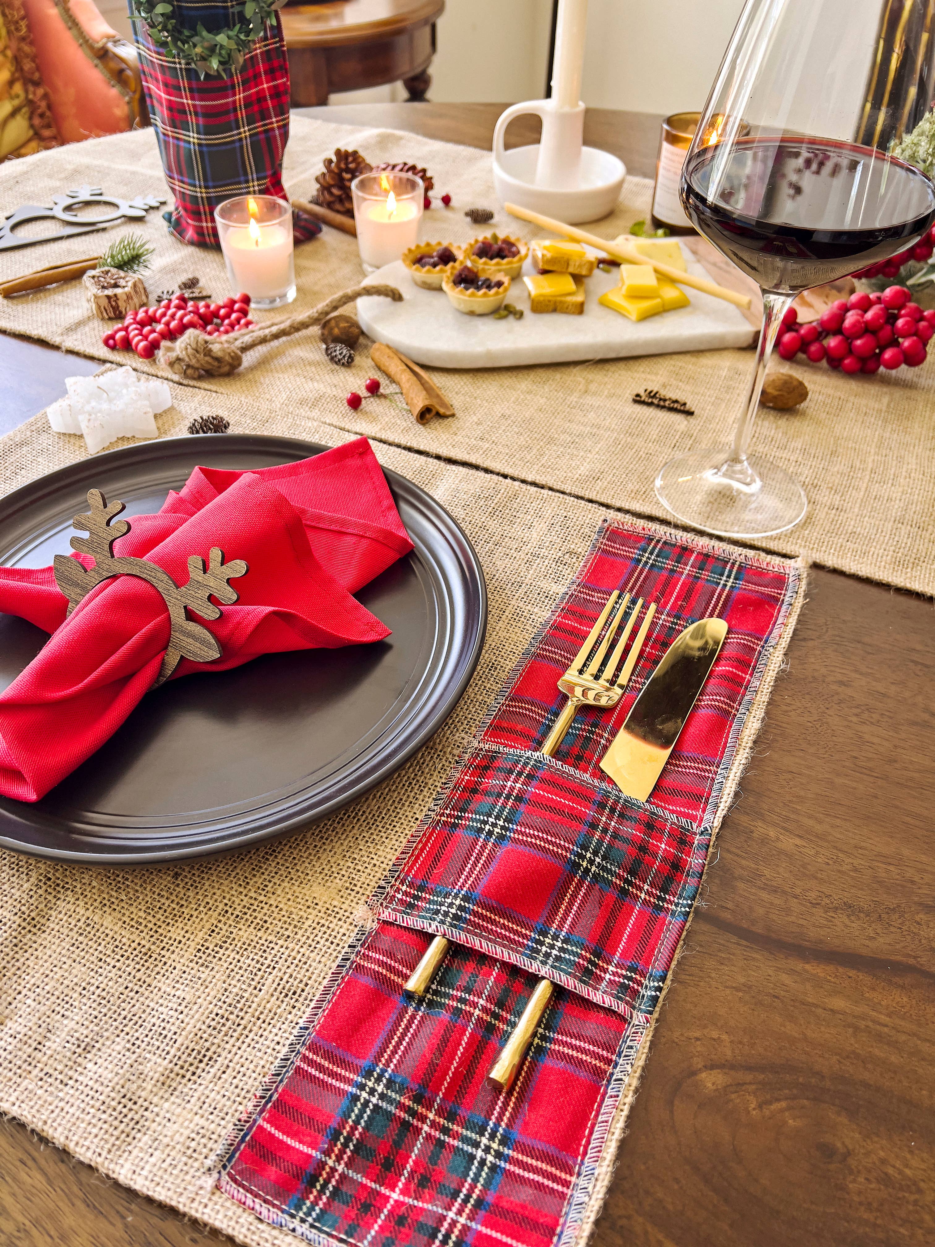 Uniq Favors - Vendita all'ingrosso Tovagliette - Set di 4 tovagliette natalizie in tessuto10