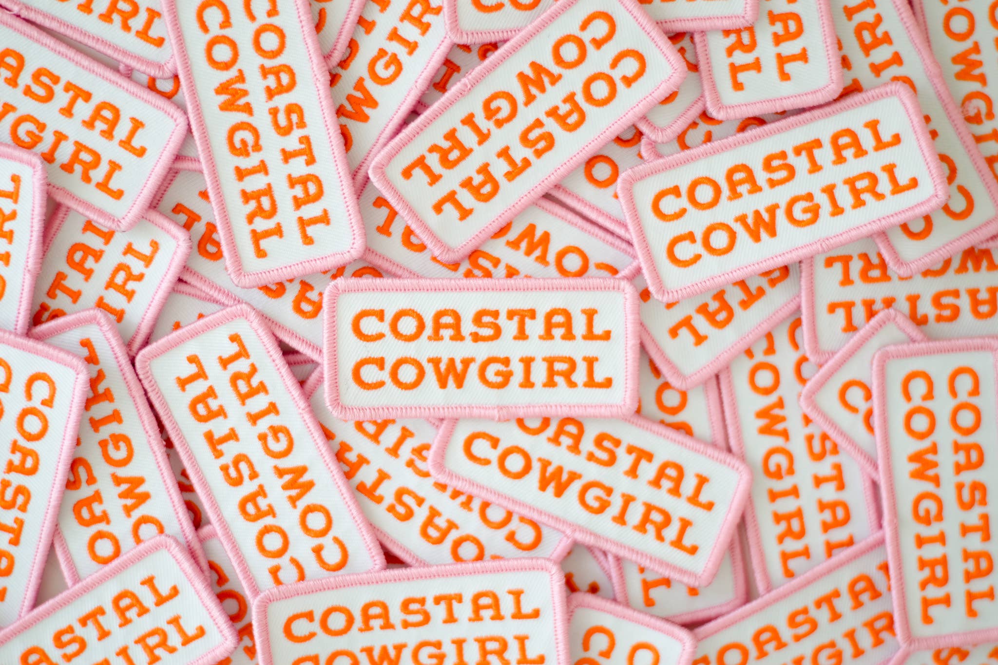 Union Made - Wholesale Patch - Coastal Cowgirl Embroidered Iron on Patch (Pink+Orange)5