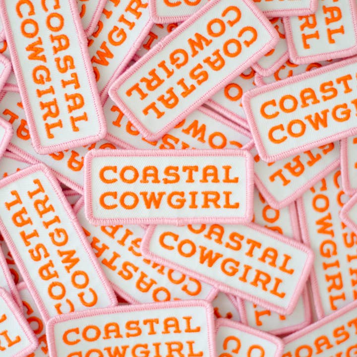 Union Made - Wholesale Patch - Coastal Cowgirl Embroidered Iron on Patch (Pink+Orange)5