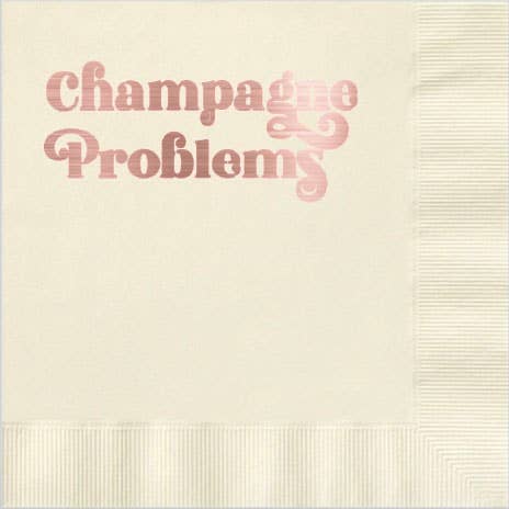 Champagne Problems Pink Foil Funny Text Cocktail Napkin and other Purchase Wholesale ältester champagner. Free Returns & Net 60 Terms on Faire trending on Faire.