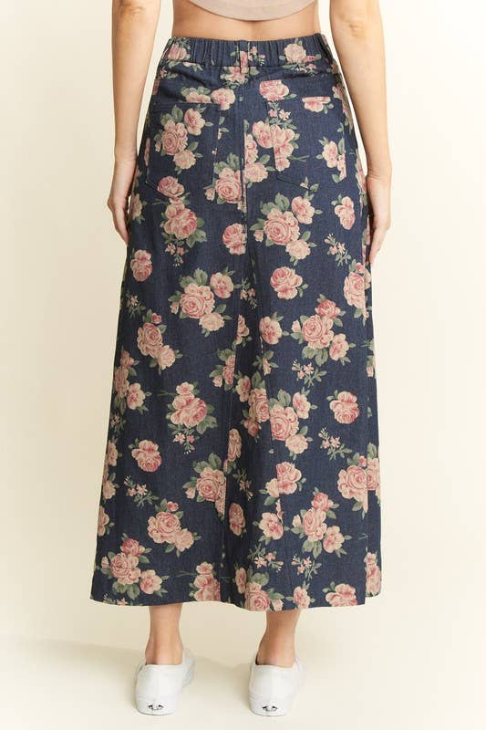 JADE BY JANE - Wholesale Skirt - Women's - FLORAL PRINT DENIM SKIRT6